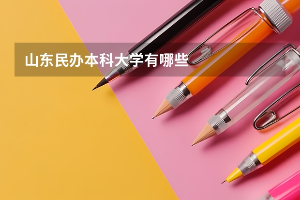 山东民办本科大学有哪些