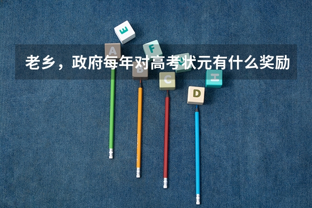 老乡,政府每年对高考状元有什么奖励吗