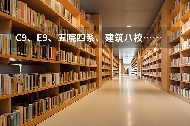 C9、E9、五院四系、建筑八校……这些大学分类都是什么?