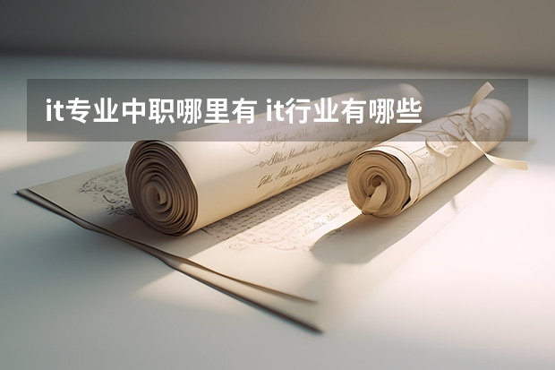 it专业中职哪里有 it行业有哪些职位？