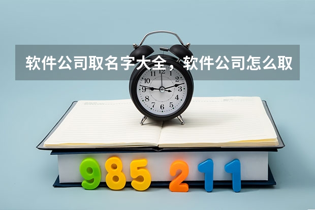 软件公司取名字大全,软件公司怎么取名