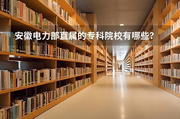 安徽电力部直属的专科院校有哪些？