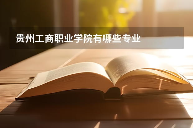 贵州工商职业学院有哪些专业