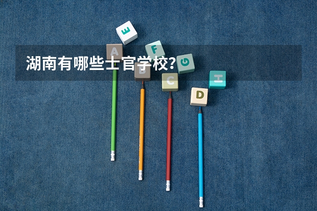 湖南有哪些士官学校？