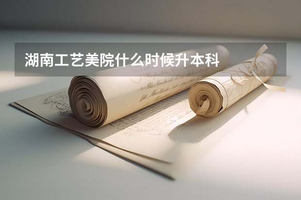 湖南工艺美院什么时候升本科