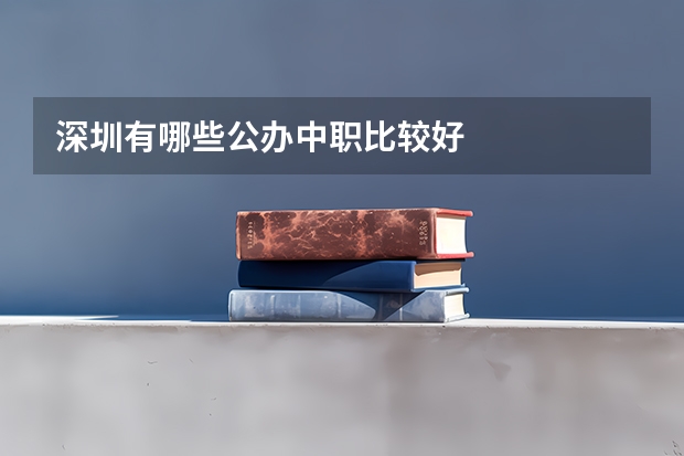深圳有哪些公办中职比较好